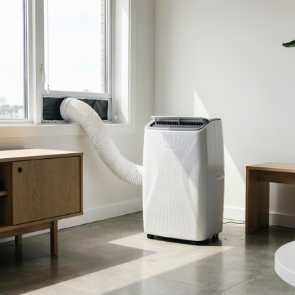 Climatiseur Mobile Fleury 12000 Btu/h idéal pour 25 à 35 m² avec télécommande.